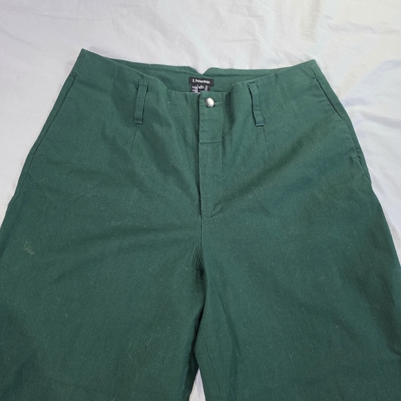 J. Peterman Pants - J. Peterman High Rise Wide Leg Hunter Green Twill Pants w/Hollywood Waist. 12